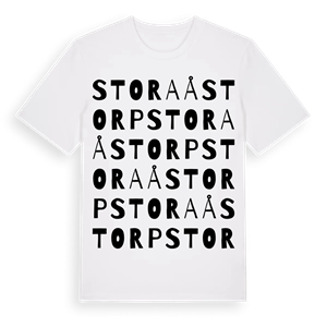 Stora Åstorp ordlek t-shirt – ekologisk bomull t-shirt från Pinshirt
