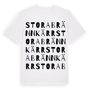 Stora Brännkärr ordlek t-shirt – ekologisk bomull t-shirt från Pinshirt