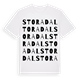 White t-shirt med Stora Dal ordlek t-shirt