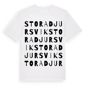 Stora Djursvik ordlek t-shirt – ekologisk bomull t-shirt från Pinshirt