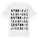 White t-shirt med Stora Fjällsbacken ordlek t-shirt