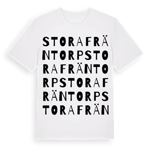 Stora Fräntorp ordlek t-shirt – ekologisk bomull t-shirt från Pinshirt