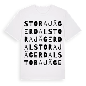 Stora Jägerdal ordlek t-shirt – ekologisk bomull t-shirt från Pinshirt