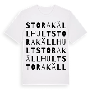 Stora Källhult ordlek t-shirt – ekologisk bomull t-shirt från Pinshirt
