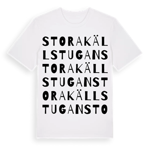 Stora Källstugan ordlek t-shirt – ekologisk bomull t-shirt från Pinshirt