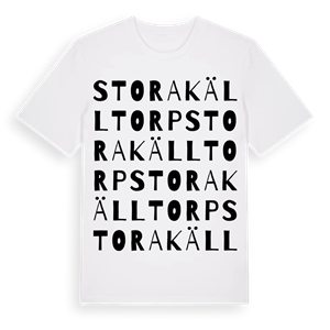 Stora Källtorp ordlek t-shirt – ekologisk bomull t-shirt från Pinshirt
