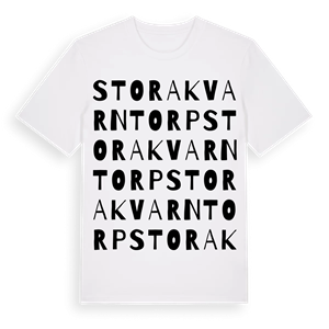 Stora Kvarntorp ordlek t-shirt – ekologisk bomull t-shirt från Pinshirt