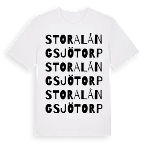 Stora Långsjötorp ordlek t-shirt – ekologisk bomull t-shirt från Pinshirt