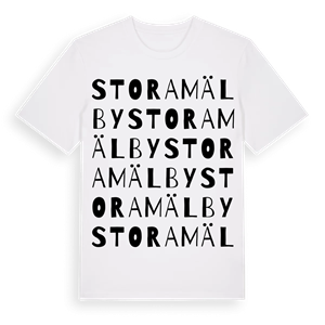 Stora Mälby ordlek t-shirt – ekologisk bomull t-shirt från Pinshirt