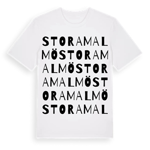 Stora Malmö ordlek t-shirt – ekologisk bomull t-shirt från Pinshirt