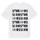 White t-shirt med Stora Mossbro ordlek t-shirt