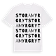 White t-shirt med Stora Myrgryt ordlek t-shirt