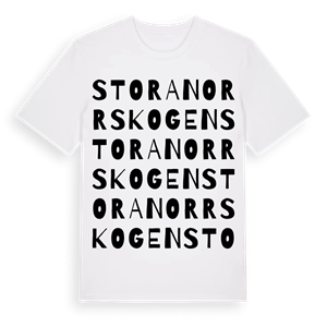 Stora Norrskogen ordlek t-shirt – ekologisk bomull t-shirt från Pinshirt