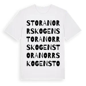 Stora Norrskogen ordlek t-shirt – ekologisk bomull t-shirt från Pinshirt