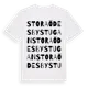 White t-shirt med Stora Ödesbystugan ordlek t-shirt