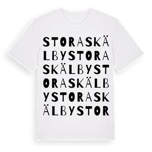 Stora Skälby ordlek t-shirt – ekologisk bomull t-shirt från Pinshirt