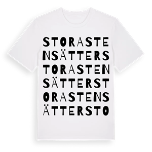 Stora Stensätter ordlek t-shirt – ekologisk bomull t-shirt från Pinshirt