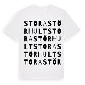 Stora Störhult ordlek t-shirt – ekologisk bomull t-shirt från Pinshirt