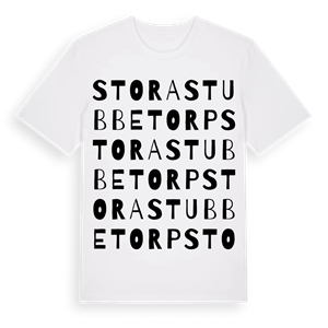Stora Stubbetorp ordlek t-shirt – ekologisk bomull t-shirt från Pinshirt