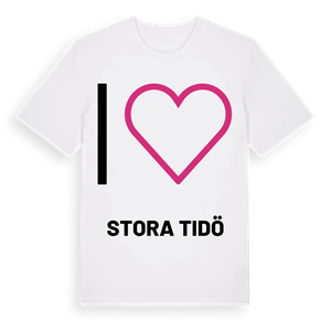 Jag älskar Stora Tidö t-shirt stort tryck – ekologisk bomull t-shirt från Pinshirt