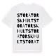 White t-shirt med Stora Torskhult ordlek t-shirt