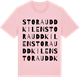 Pink Cotton t-shirt med Stora Uddkilen ordlek t-shirt