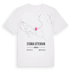 Stora Uttervik karta t-shirt – ekologisk bomull t-shirt från Pinshirt