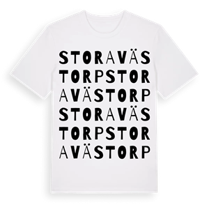 Stora Västorp ordlek t-shirt – ekologisk bomull t-shirt från Pinshirt