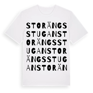 Storängsstugan ordlek t-shirt – ekologisk bomull t-shirt från Pinshirt