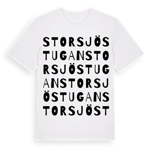 Storsjöstugan ordlek t-shirt – ekologisk bomull t-shirt från Pinshirt