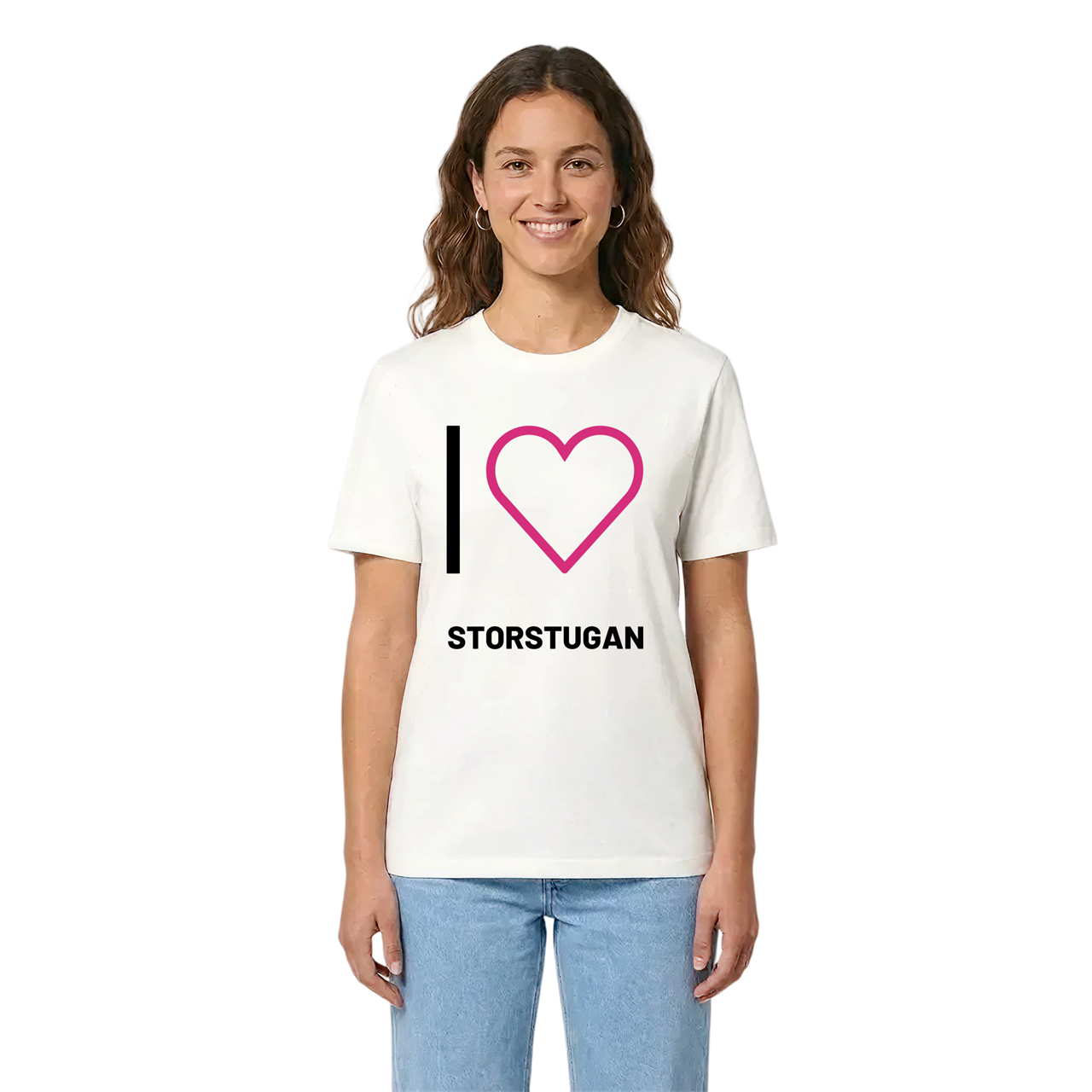 Jag älskar Storstugan t-shirt stort tryck i miljö