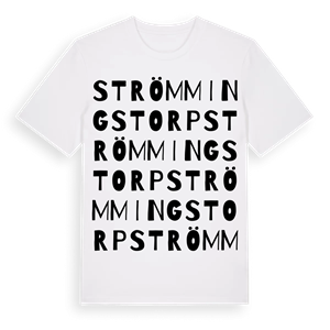 Strömmingstorp ordlek t-shirt – ekologisk bomull t-shirt från Pinshirt