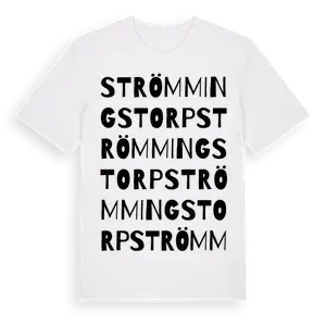 Strömmingstorp ordlek t-shirt – ekologisk bomull t-shirt från Pinshirt