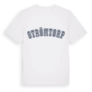 Strömtorp college t-shirt – ekologisk bomull t-shirt från Pinshirt