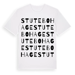 Stutebohage ordlek t-shirt – ekologisk bomull t-shirt från Pinshirt