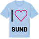 Blue Soul t-shirt med Jag älskar Sund t-shirt stort tryck