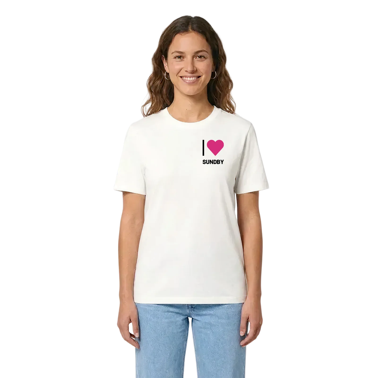 Jag älskar Sundby t-shirt litet tryck – White, i miljö