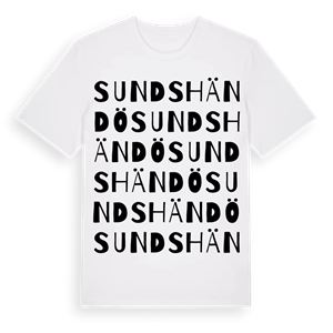 Sundshändö ordlek t-shirt – ekologisk bomull t-shirt från Pinshirt