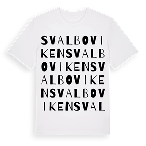 Svalboviken ordlek t-shirt – ekologisk bomull t-shirt från Pinshirt