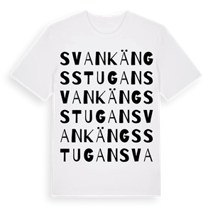 Svankängsstugan ordlek t-shirt – ekologisk bomull t-shirt från Pinshirt