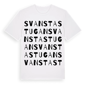 Svanstastugan ordlek t-shirt – ekologisk bomull t-shirt från Pinshirt