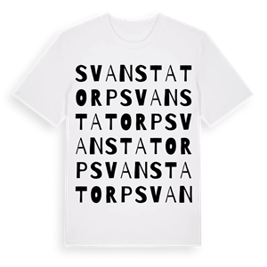 Svanstatorp ordlek t-shirt – ekologisk bomull t-shirt från Pinshirt