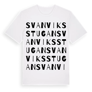 Svanviksstugan ordlek t-shirt – ekologisk bomull t-shirt från Pinshirt