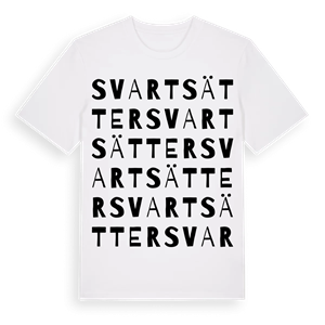 Svartsätter ordlek t-shirt – ekologisk bomull t-shirt från Pinshirt