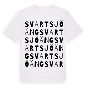 Svartsjöäng ordlek t-shirt – ekologisk bomull t-shirt från Pinshirt