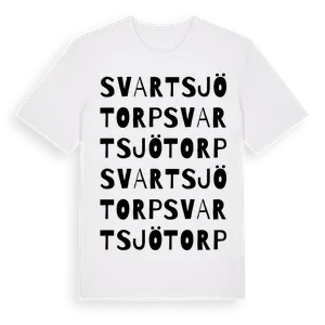 Svartsjötorp ordlek t-shirt – ekologisk bomull t-shirt från Pinshirt