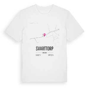 Svarttorp karta t-shirt – ekologisk bomull t-shirt från Pinshirt