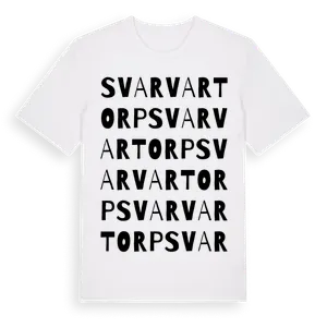 Svarvartorp ordlek t-shirt – ekologisk bomull t-shirt från Pinshirt
