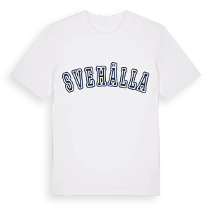 Svehälla college t-shirt – ekologisk bomull t-shirt från Pinshirt