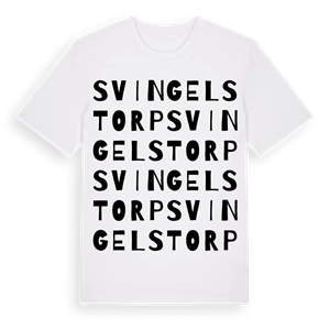 Svingelstorp ordlek t-shirt – ekologisk bomull t-shirt från Pinshirt